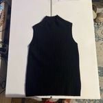 Magaschoni  ribbed 100% cashmere top black womens size L Photo 5