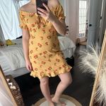 Vertigo Paris Urban Outfitters Women’s Small Magpie Yellow Cherry Mini Dress Puff Sleeves Photo 3