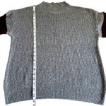 Nine West  Gray Mock Neck Sweater – Striped Sleeve Knit,‎ Women's Size M Photo 5