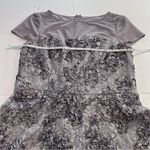 Alex Evenings  Gray‎ Lace Sequins Rosette Mesh Illusion Flare Party Dress Size 8 Photo 6