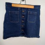 Gap  Button Front Denim Mini Skirt Dark Wash Photo 1