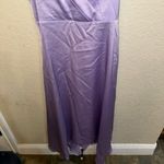 Lulus XL Lavender Purple Satin Maxi Bridesmaid Formal Black Tie Wedding Dress Photo 4