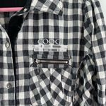 COOGI Shirt Dress Size Large Buffalo Check Plaid W&B Silver Logo Zippers Checked Photo 7