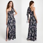 Shoshanna  Caprina Georgette Maxi Dress Navy/Lavender Multi Sz 2 Photo 7