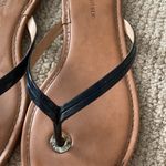 Banana Republic Leather Casual Flip Flops Tan and Blue Sandals Chic Size 8 GUC Photo 2