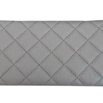 Badgley Mischka NWT--GRAY QUILTED CARD HOLDER Card holder wallet, vegan leather, snap front closure, 6 card slots, 1 cash slot, measures 8x4 inches Brand new with tags Photo 1