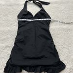 Love Your Assets by Sara Blakely Spanx Swim Dress Large Black Ruched Halter Photo 3