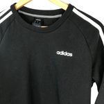 Adidas  Women's Three Stripes Pullover Crewneck Sweatshirt Black Photo 2