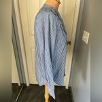 J.Crew  Band Collar Ruffle Front Striped Long Sleeve Shirt Photo 3