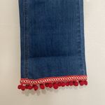 Velvet Heart  Ellie Mid Rise Flare Crop Capri Denim Jeans Red Frayed size 27 NWT Photo 2