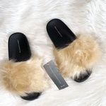 French Connection NWT  Faux Fur Slide Slip On Sandal 8/9 Photo 3