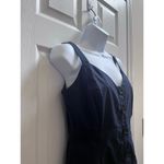 Nordstrom Signature Navy Blue Cotton Pocket Midi Sun Dress Size 4 Loose Hem Photo 3