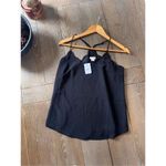 NWT J Crew Scallop Trim Tank Top in Black Size 2 Photo 4