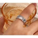 Boutique 18k White Gold Plated Rhinestone Clover Ring Set, Sz 6 Photo 3