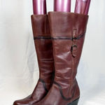 Clarks Brown Genuine Leather Zip Boho Knee High Riding Boots~8~  Photo 0