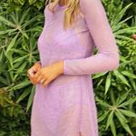 Becca  Mesh Scoop Neck Long Sleeve Metallic Beach Coverup Dress Small Photo 6