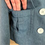 Marc Jacobs Blue Wool Blend Herringbone Double Breasted Jacket Blazer 6 Photo 3