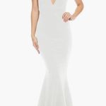 Dress the Population NWOT Camden Mermaid Hem halter white Gown sz XS Photo 0