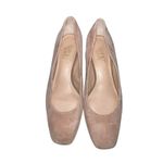 Franco Sarto Guliana Suede Leather Pumps Women's Size 6.5 Tan Chunky Heel Shoes Photo 1