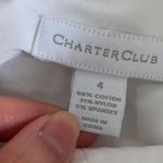 Charter Club White Ruffle Button Down Cotton Blend Long Sleeve Dress Shirt Sz 4 Photo 4