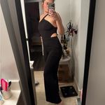 NBD Revolve  Black Cut Out Flared Jumpsuit Photo 4