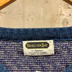 The Vintage Shop Vintage 90s Shelter Bay Blue Orange Nordic Printed Wool Blend Crewneck Sweater L Photo 2