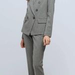 L'Agence Kenzie Double Breasted Blazer Jacket Pinstripe Gray Classic Preppy US 4 Photo 2