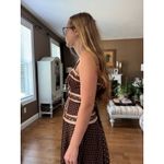 Gunne Sax 70's rare brown pink prairie maxi lace corset sundress cottagecore XS Photo 15