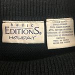 Basic Editions Holiday Vintage Ramie Blend Cowl Neck Sweater Size L Black Size L Photo 1