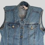 Charter Club Size PP Vest Jacket Denim Sleeveless Button Front & Flap Pockets Photo 3