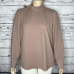 Maurice's NWT Size 2X Pink - Metallic Silver Shimmer Mock Neckline Blouse Top Photo 0