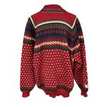 Nordstrikk Fair Isle Knit 100% Wool Norway Icelandic Cardigan Sweater Size Large Red Photo 4