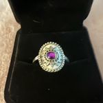Women’s Stainless Steel Silver Bohemian Style Ring Size 8 Purple Photo 1
