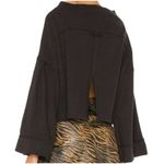 Free People  Black Bunny Cropped Boat Neck Pullover Photo 1