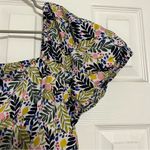 Boden Square Neck Tiered Dress Multi Lemon Foliage Size 14 Photo 5
