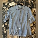 Draper James  Button Up Top Size 4 Blue and White Striped Photo 1
