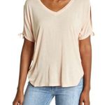 ALLSAINTS NWT Kay Tee Cami Pink Short Sleeve Cold Shoulder V-Neck Sz XS Photo 0