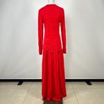 Farm Rio NWOT  V Neckline Ruched Red Maxi Dress Long Sleeves Size XL Photo 6