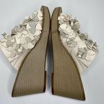 Sole Society  Sandals Size 9M Women's So Poppy Leather Slip On Wedge Beige Floral Photo 4