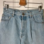 MOTHER SNACKS Cotton High Rise The Pleated Fun Dip Shorts in Just A Nibble 26 Blue Photo 2