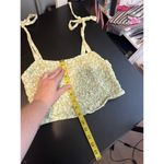 Kendall + Kylie Boho Chic green and white floral crop top in women’s Size M Photo 4