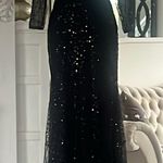 Heavily beaded black gown evening dress NWOT size 14 long sleeve formal mermaid Photo 12