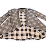 Heartloom Revolve  Brown checker Plaid duster Shrug with Metal Appliqué small Photo 0