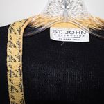 St. John  Collection Black with Yellow Trim Knit Cardigan Jacket Photo 3