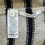 KHAITE  Tilda Striped Cashmere Sweater Ribbed Fisherman Ecru Black Small EUC Photo 5