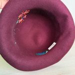 Vintage Bermona Trend Wool Cloche Hat Roll Brim Floral Embroidered Boho Chic M Red Photo 6