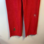 Voight Pajama Pants Red Holiday Wide Leg Terry Embroidered PJ Pants Sz M NWT Size M Photo 11