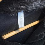 Vtg Y2K Black Velvet Button Up Penny Lane Faux Fur Trim Gothic Blouse Size Small Photo 2