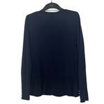 Lilly Pulitzer  Navy Cotton Blend Button Down Cardigan Sweater Pearl Detail Photo 4