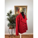 Old Navy  Women XL Red Wool Blend Double-Breasted Peacoat Collared Pocket Formal Photo 1
